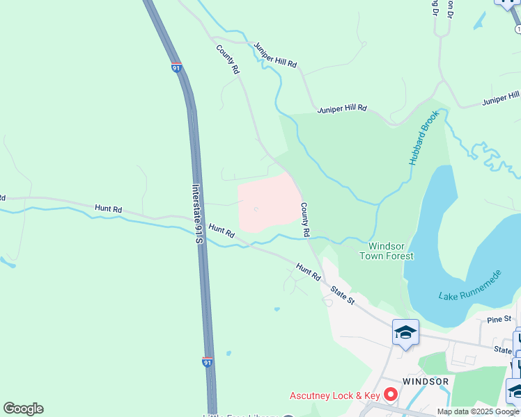 map of restaurants, bars, coffee shops, grocery stores, and more near 305 County Road in Windsor