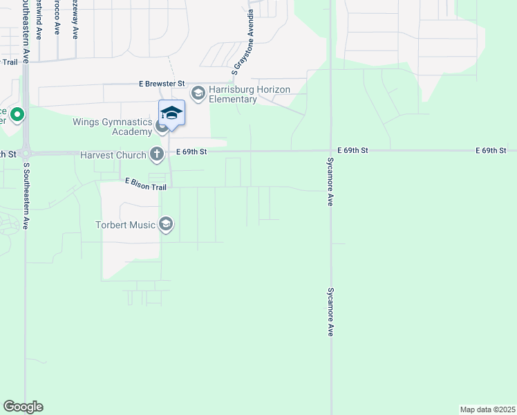 map of restaurants, bars, coffee shops, grocery stores, and more near 47699 East 69th Street in Sioux Falls