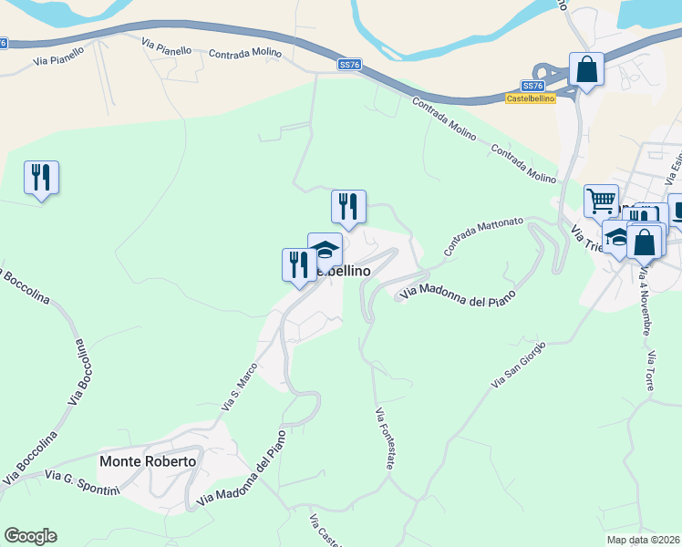map of restaurants, bars, coffee shops, grocery stores, and more near 10 Via Gambasilla in Provincia di Ancona