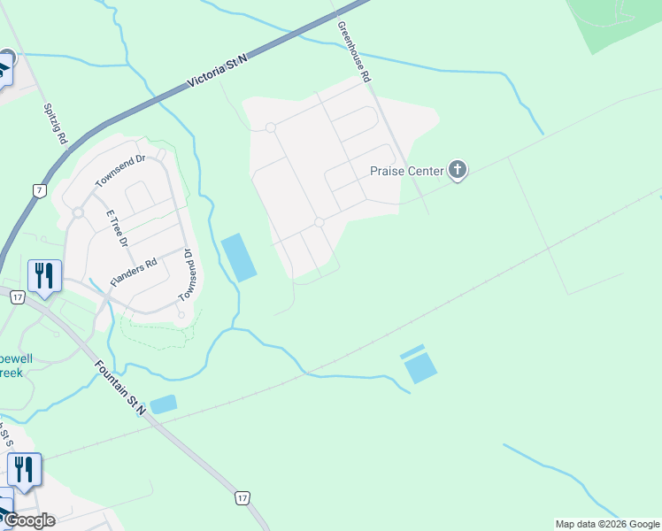 map of restaurants, bars, coffee shops, grocery stores, and more near Seagrams in Breslau