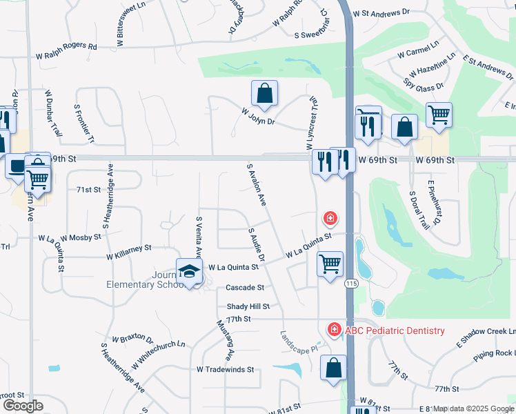 map of restaurants, bars, coffee shops, grocery stores, and more near 603 West Coventary Circle in Sioux Falls