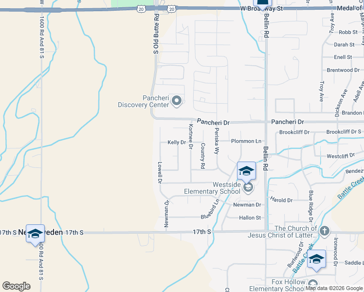 map of restaurants, bars, coffee shops, grocery stores, and more near 1087 Caysie Lane in Idaho Falls
