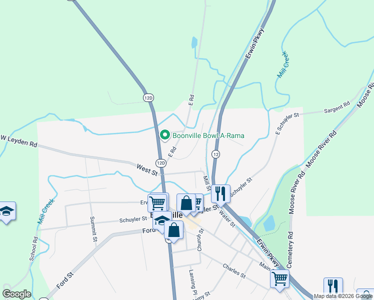 map of restaurants, bars, coffee shops, grocery stores, and more near 103 Belle Isles Place in Boonville