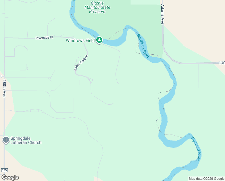 map of restaurants, bars, coffee shops, grocery stores, and more near 26918 Baker Park Place in Sioux Falls