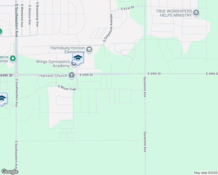 map of restaurants, bars, coffee shops, grocery stores, and more near 47697-47699 East 69th Street in Sioux Falls