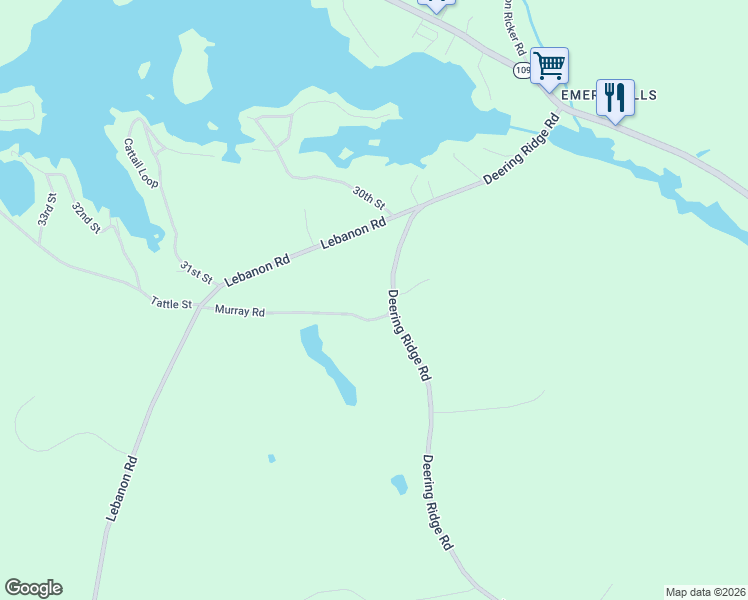 map of restaurants, bars, coffee shops, grocery stores, and more near 195 Deering Ridge Road in Shapleigh