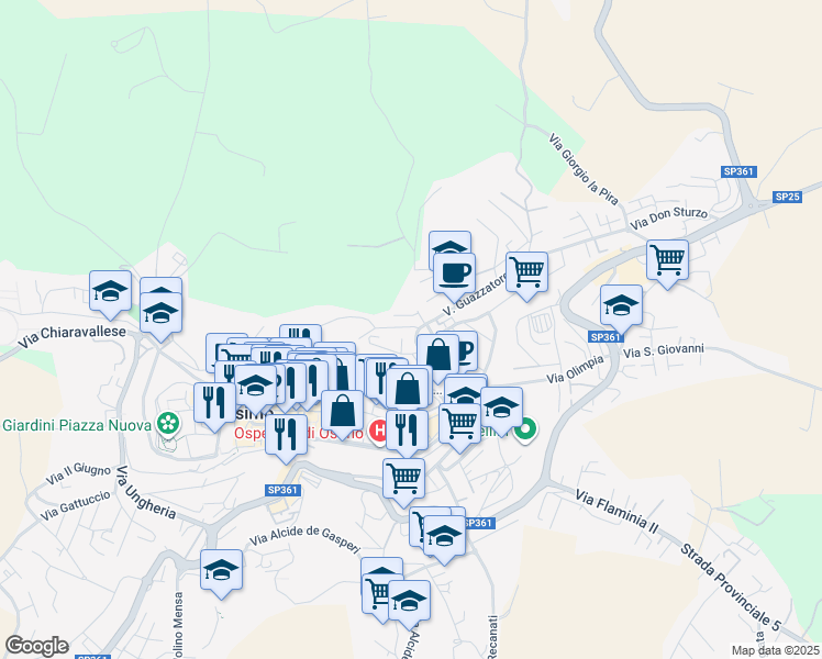 map of restaurants, bars, coffee shops, grocery stores, and more near 15 Via Gian Lorenzo Bernini in Osimo