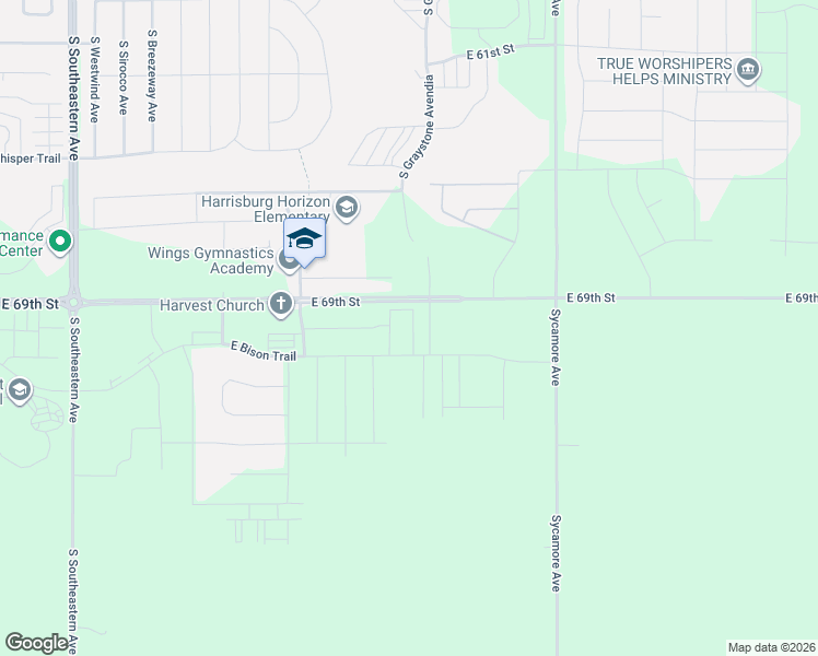 map of restaurants, bars, coffee shops, grocery stores, and more near 47694 East 69th Street in Sioux Falls