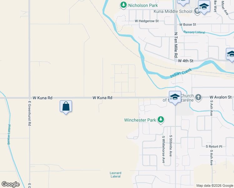 map of restaurants, bars, coffee shops, grocery stores, and more near 2030 West Kuna Road in Kuna