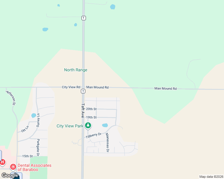 map of restaurants, bars, coffee shops, grocery stores, and more near 1601 Man Mound Road in Baraboo