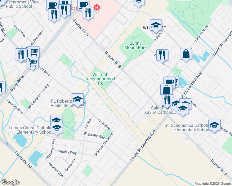 map of restaurants, bars, coffee shops, grocery stores, and more near 20 Suitor Court in Milton