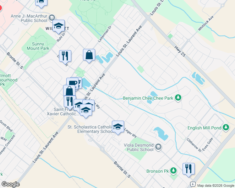 map of restaurants, bars, coffee shops, grocery stores, and more near 288 Murlock Heights in Milton