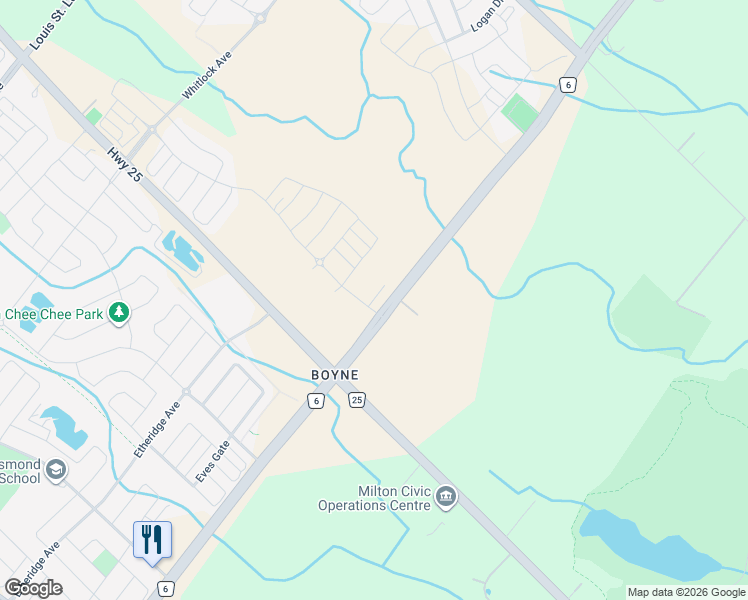 map of restaurants, bars, coffee shops, grocery stores, and more near 1589 Rose Way in Milton