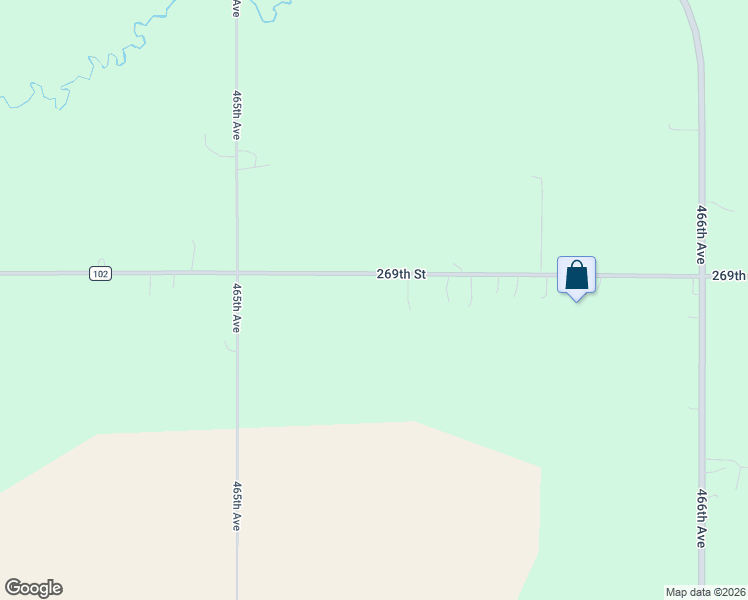 map of restaurants, bars, coffee shops, grocery stores, and more near 46527 269th Street in Sioux Falls