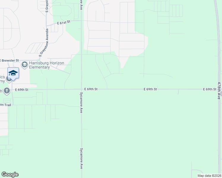 map of restaurants, bars, coffee shops, grocery stores, and more near 47719 East 69th Street in Sioux Falls