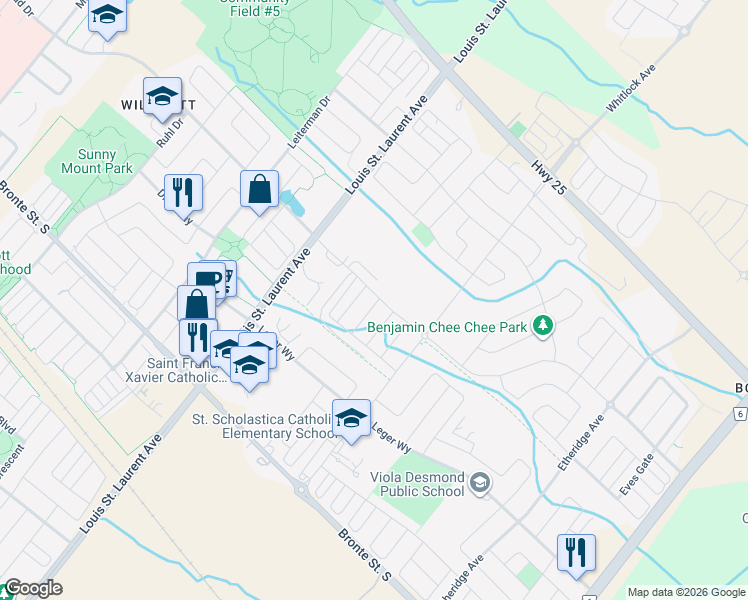 map of restaurants, bars, coffee shops, grocery stores, and more near 315 Beasley Terrace in Milton