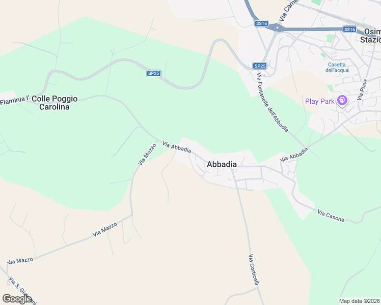 map of restaurants, bars, coffee shops, grocery stores, and more near 6 Via Abbadia in Abbadia