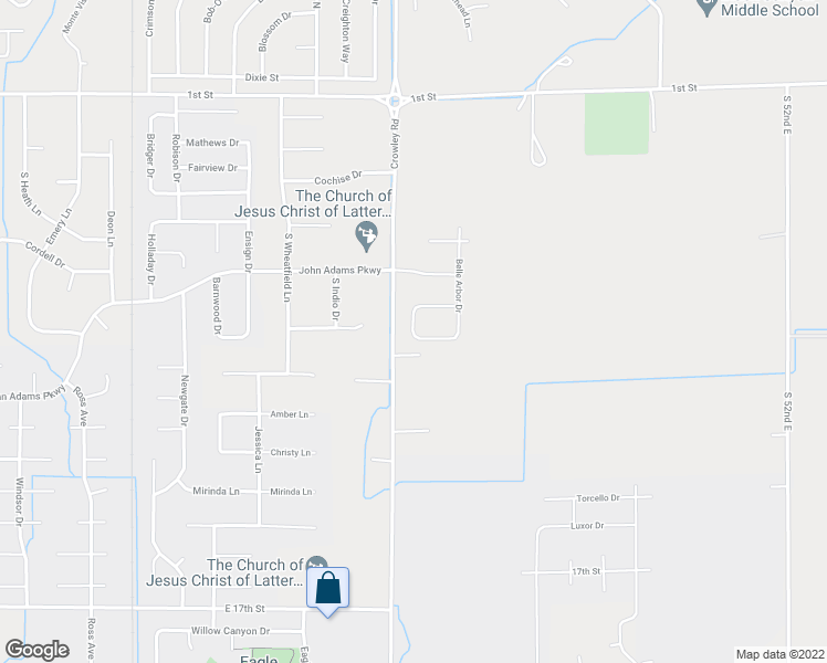 map of restaurants, bars, coffee shops, grocery stores, and more near 4554 Tranquil Drive in Idaho Falls
