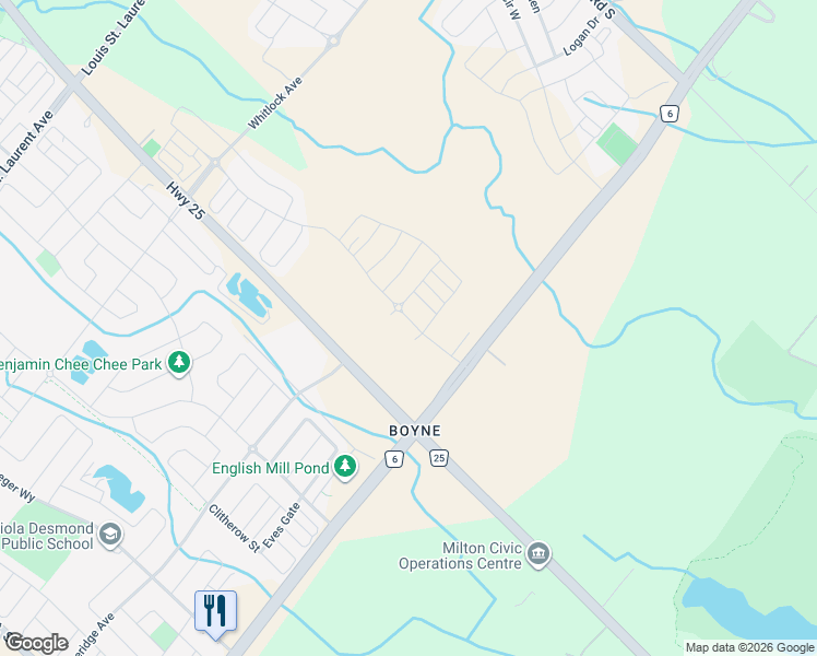 map of restaurants, bars, coffee shops, grocery stores, and more near 1546 Rose Way in Milton