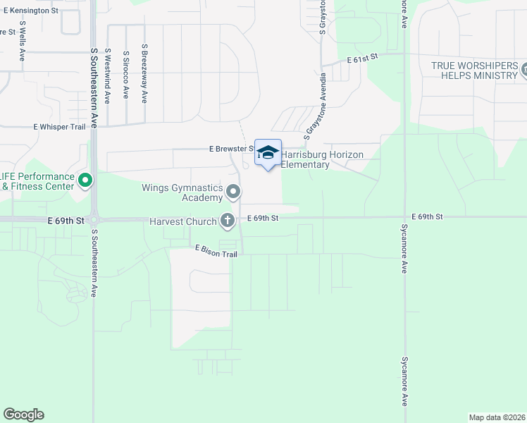 map of restaurants, bars, coffee shops, grocery stores, and more near 3807 East 68th Street in Sioux Falls