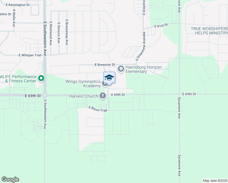 map of restaurants, bars, coffee shops, grocery stores, and more near 3807 East 68th Street in Sioux Falls