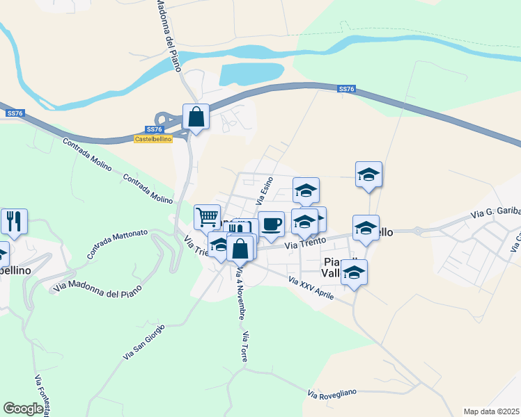 map of restaurants, bars, coffee shops, grocery stores, and more near 3 Via Antonio Gramsci in Pianello Vallesina