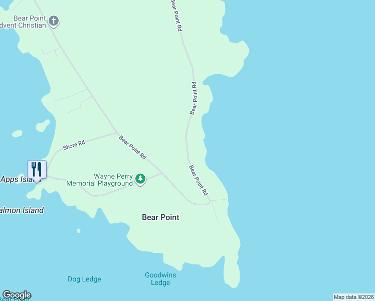 map of restaurants, bars, coffee shops, grocery stores, and more near Bear Point Road in Shag Harbour