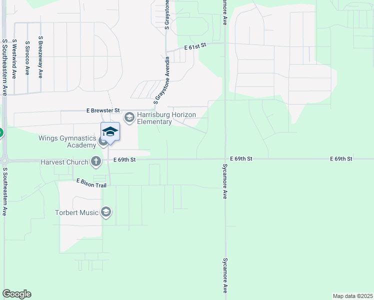 map of restaurants, bars, coffee shops, grocery stores, and more near 4400 East 69th Street in Sioux Falls