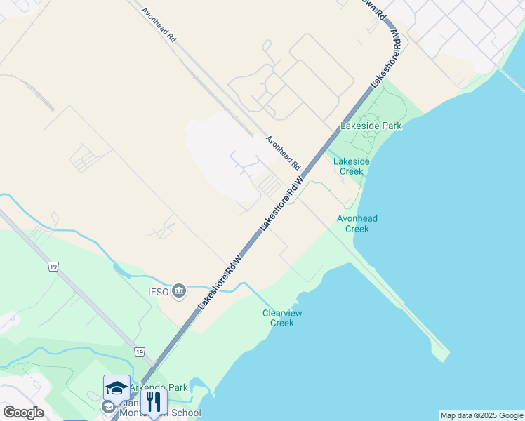 map of restaurants, bars, coffee shops, grocery stores, and more near 2375 Lakeshore Road West in Mississauga