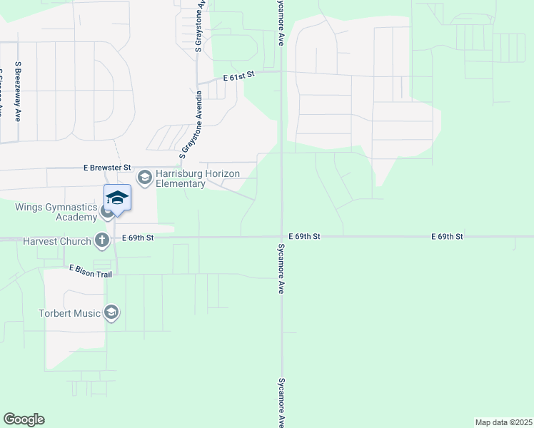 map of restaurants, bars, coffee shops, grocery stores, and more near 26893 Sycamore Avenue in Sioux Falls