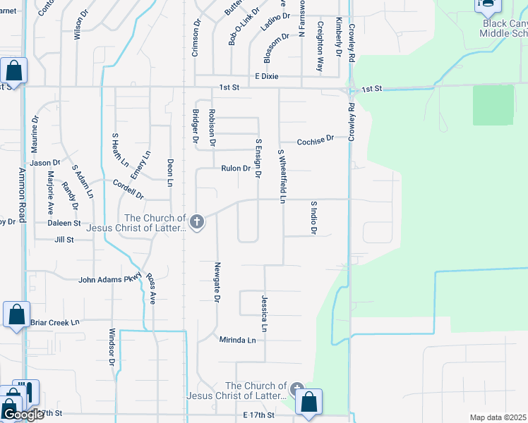 map of restaurants, bars, coffee shops, grocery stores, and more near 667 Ensign Drive in Ammon