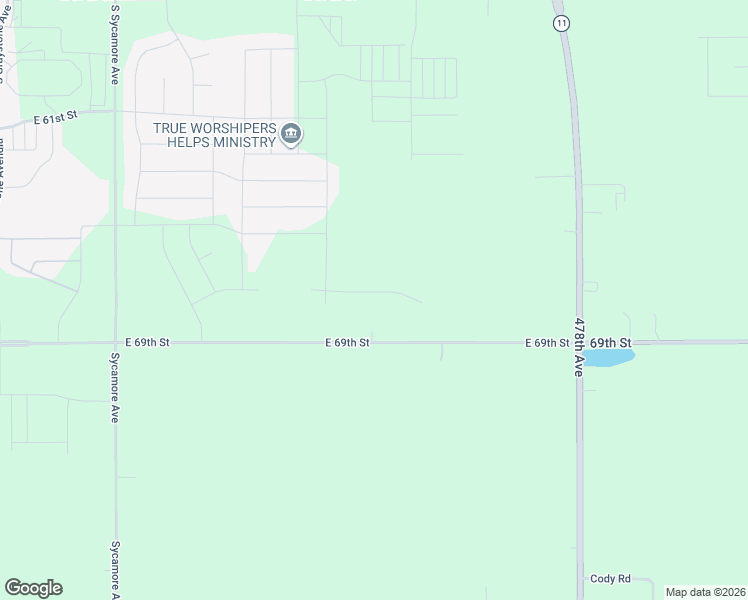 map of restaurants, bars, coffee shops, grocery stores, and more near 47754 East 69th Street in Sioux Falls