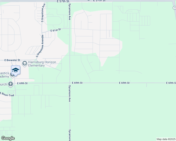 map of restaurants, bars, coffee shops, grocery stores, and more near 5900 Sycamore Avenue in Sioux Falls