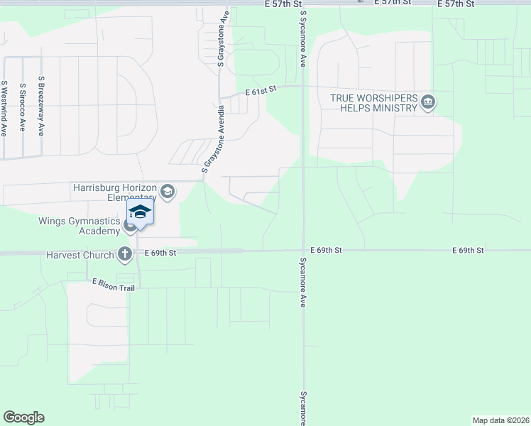 map of restaurants, bars, coffee shops, grocery stores, and more near 47696 East 69th Street in Sioux Falls