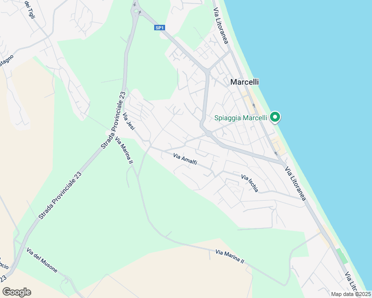 map of restaurants, bars, coffee shops, grocery stores, and more near 37 Via Sorrento in Marcelli