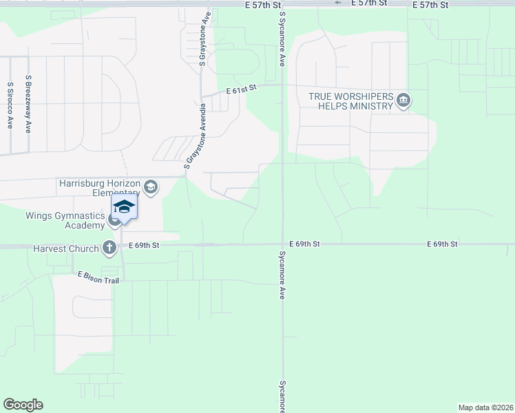 map of restaurants, bars, coffee shops, grocery stores, and more near 5730 South Leubecher Avenue in Sioux Falls