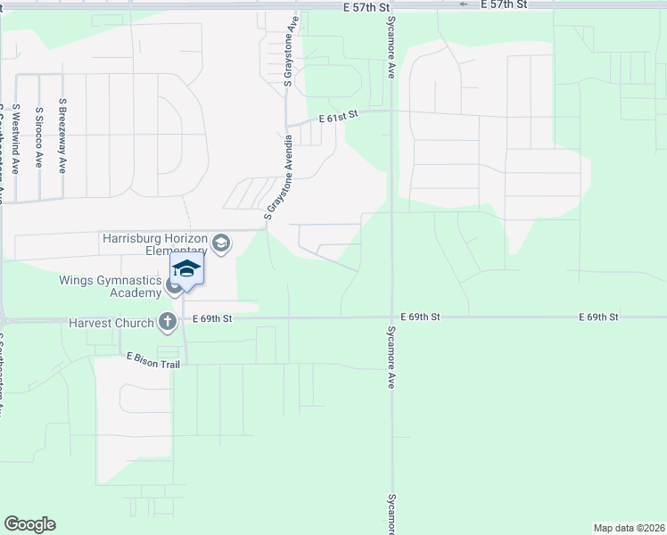 map of restaurants, bars, coffee shops, grocery stores, and more near 5915 South Whisper Creek Place in Sioux Falls
