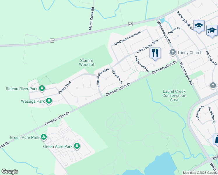 map of restaurants, bars, coffee shops, grocery stores, and more near 563 Killbear Court in Waterloo