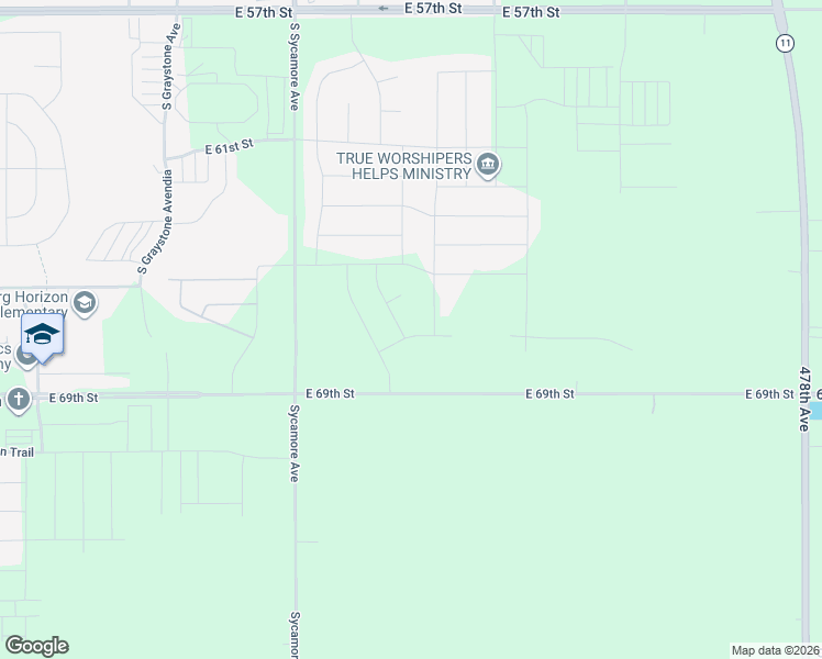 map of restaurants, bars, coffee shops, grocery stores, and more near 5900 Sycamore Avenue in Sioux Falls