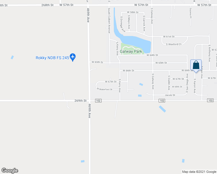 map of restaurants, bars, coffee shops, grocery stores, and more near 7704 West Waterford Street in Sioux Falls