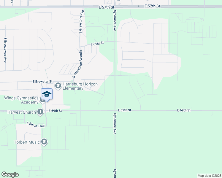 map of restaurants, bars, coffee shops, grocery stores, and more near 26893 Sycamore Avenue in Sioux Falls