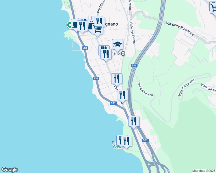 map of restaurants, bars, coffee shops, grocery stores, and more near 15 Via Filippo Corridoni in Livorno