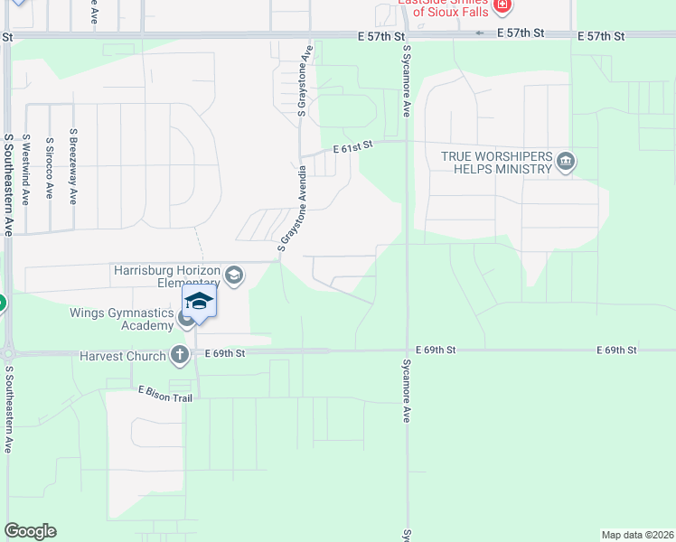 map of restaurants, bars, coffee shops, grocery stores, and more near 5401 South Sycamore Avenue in Harrisburg