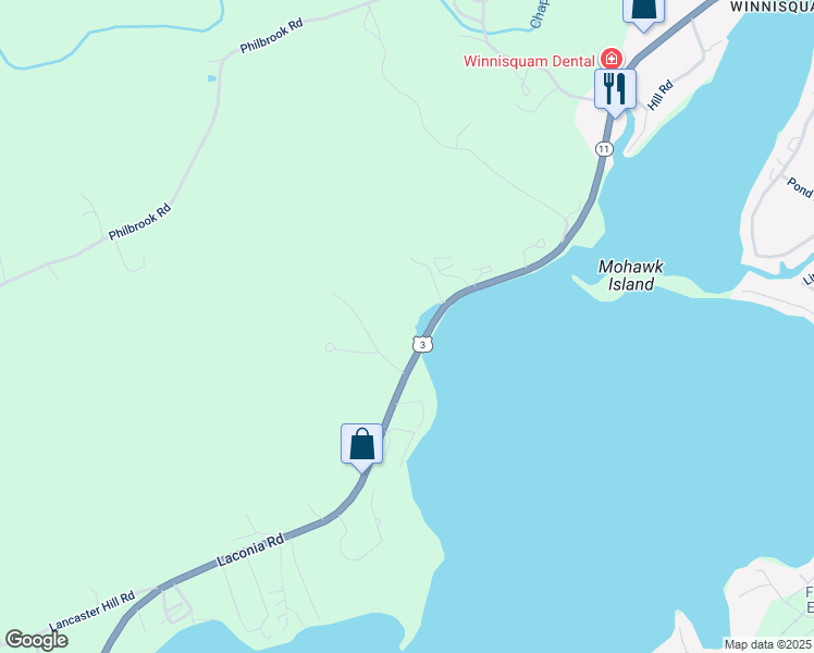 map of restaurants, bars, coffee shops, grocery stores, and more near 800 Laconia Road in Tilton