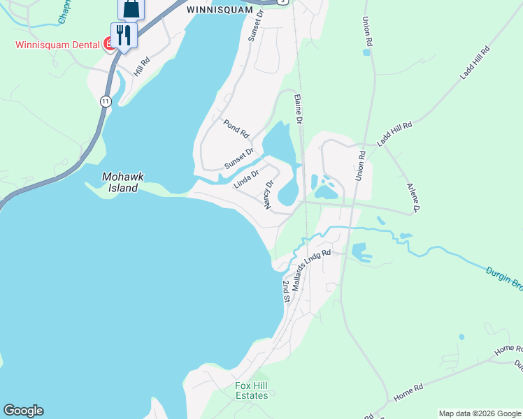 map of restaurants, bars, coffee shops, grocery stores, and more near 50 Linda Drive in Belmont