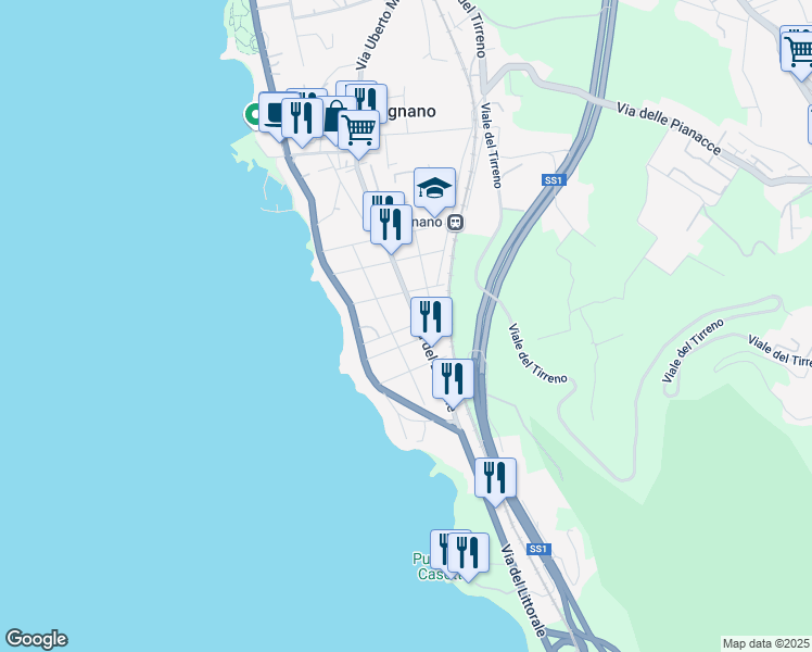 map of restaurants, bars, coffee shops, grocery stores, and more near 15 Via Filippo Corridoni in Livorno