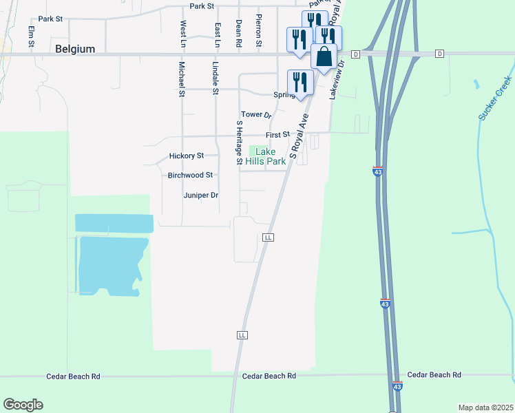 map of restaurants, bars, coffee shops, grocery stores, and more near 271 Julie Anna Court in Belgium