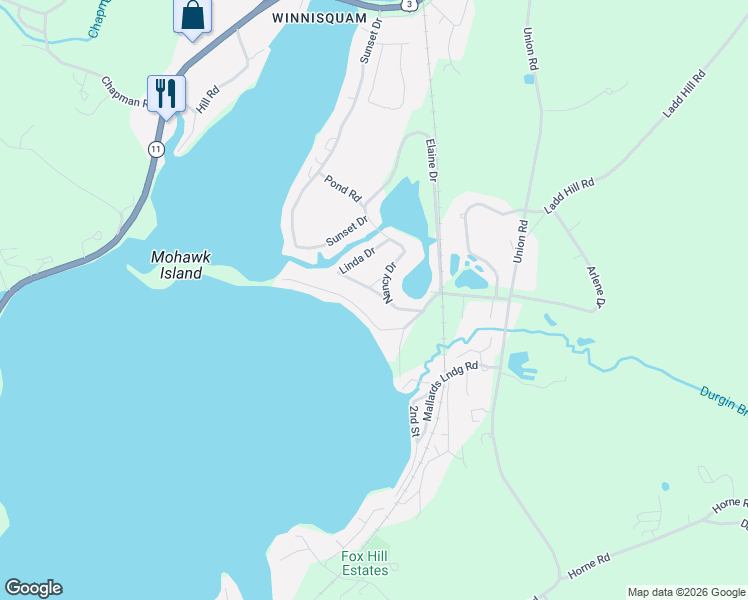 map of restaurants, bars, coffee shops, grocery stores, and more near 50 Linda Drive in Belmont