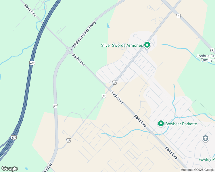 map of restaurants, bars, coffee shops, grocery stores, and more near 4097 Hillsborough Crescent in Oakville