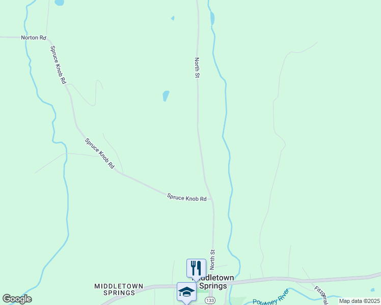map of restaurants, bars, coffee shops, grocery stores, and more near 100-140 North Street in Middletown Springs